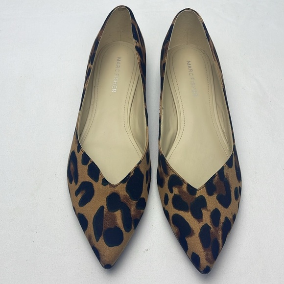 🐆 Like New MARC FISHER ANALIA Pointed Toe Ballet Flats leopard Women’s Size 6.5 - Picture 3 of 10